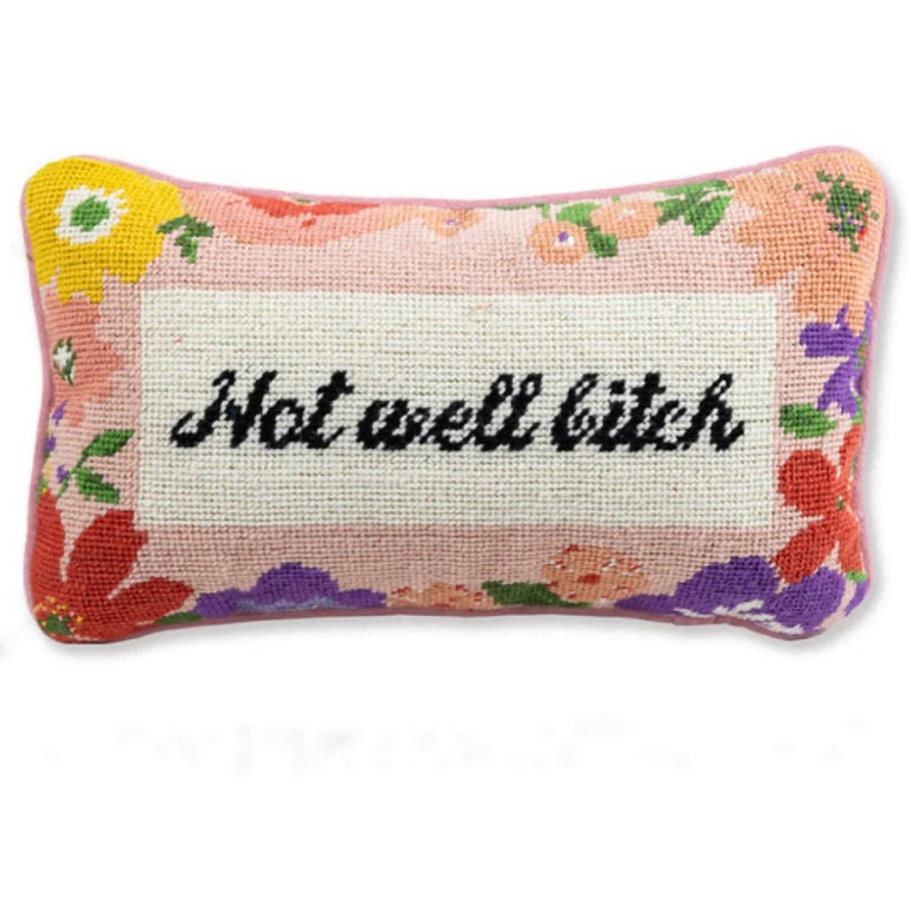 Furbish Studio - Floral Needlepoint Accent Pillow